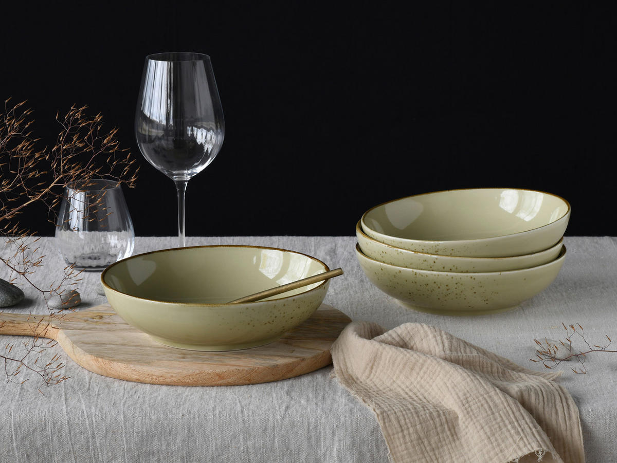 SKÅLSET 4 delar Nature Collection   - salviagrön, Design, keramik - Creatable
