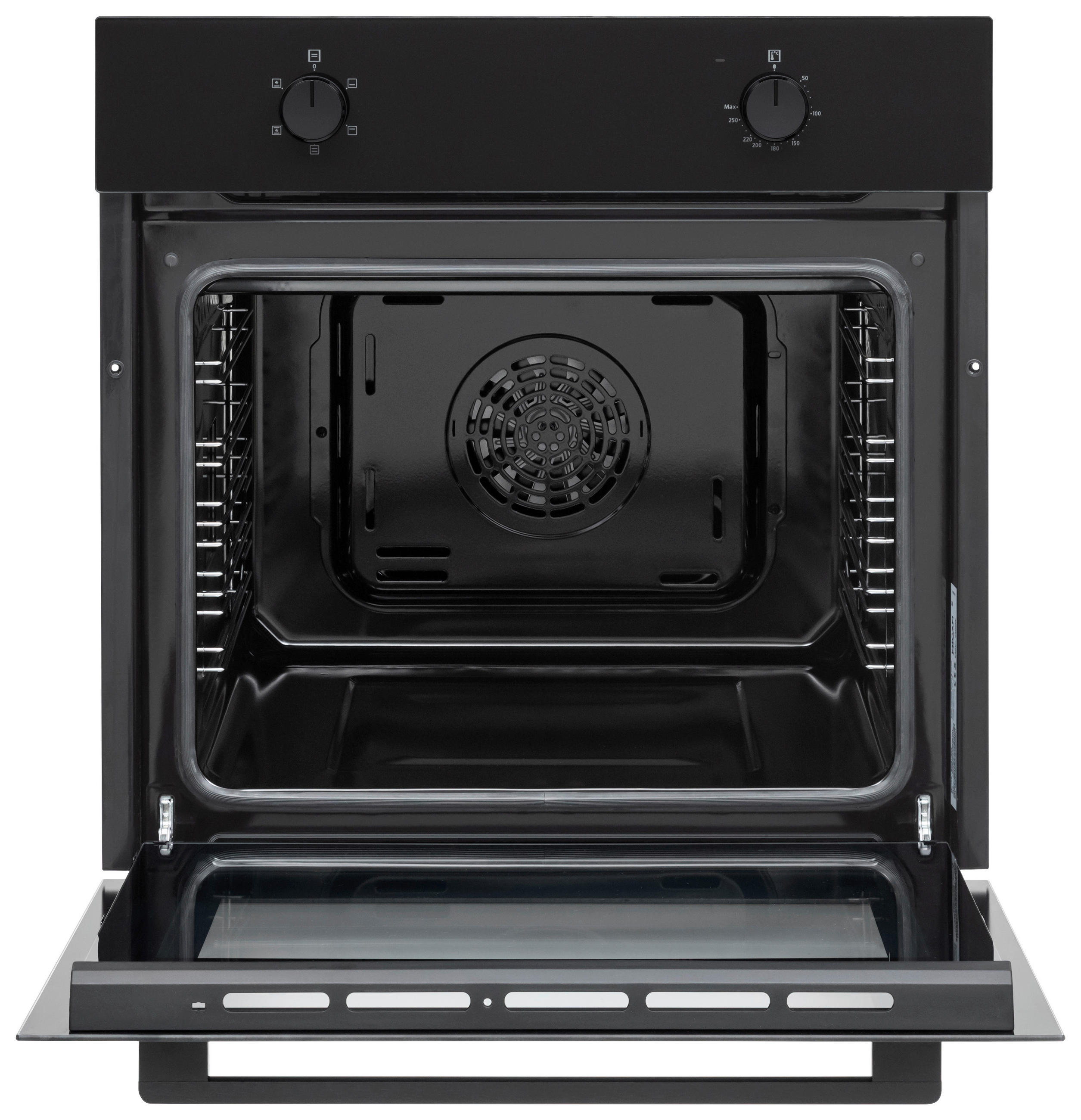 EINBAUBACKOFEN BOAUS65  - Schwarz, Basics, Glas/Metall (59,5/59,5/55-57cm) - Mican