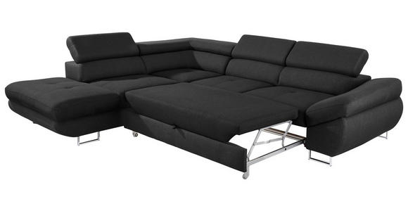 ECKSOFA in Webstoff Schwarz  - Schwarz, Design, Textil/Metall (235/280cm) - Hom`in