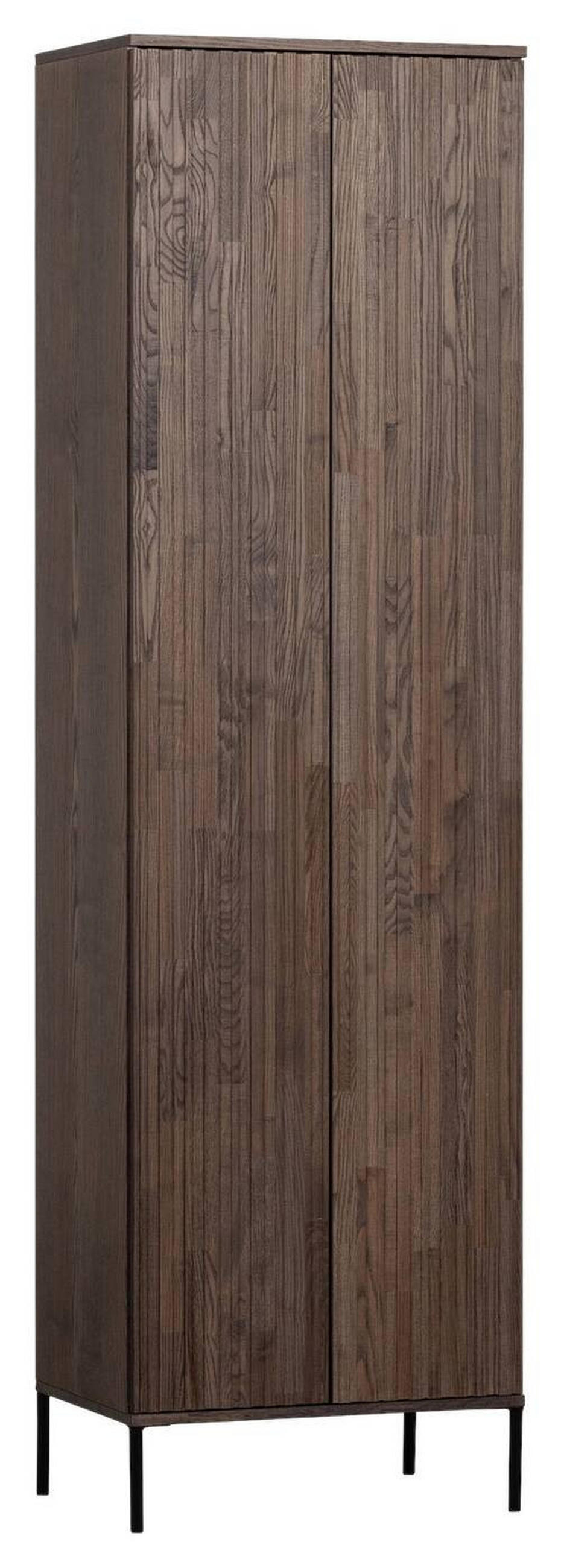 MEHRZWECKSCHRANK 60/210/42 cm  in Eschefarben  - Eschefarben/Schwarz, Design, Holz/Holzwerkstoff (60/210/42cm) - Ambia Home