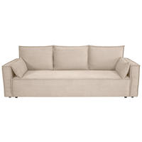 SCHLAFSOFA Cord Beige  inkl. Zierkissen, Schlaffunktion  - Beige/Schwarz, Design, Textil (232/85/92cm) - Xora