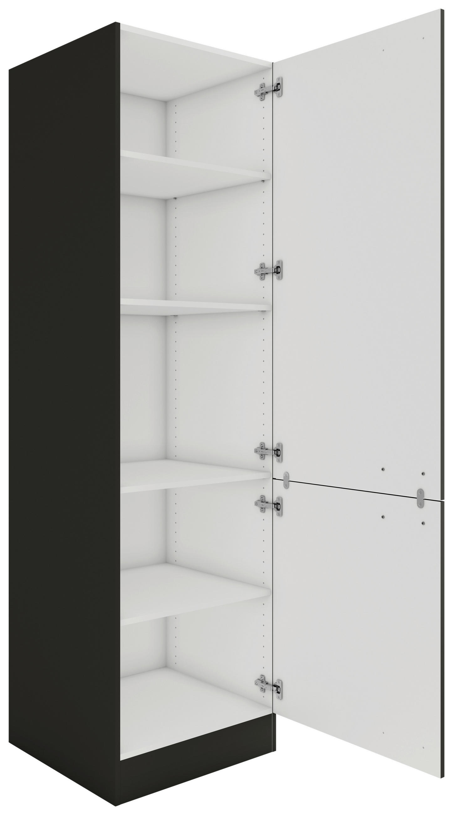 APOTHEKERSCHRANK 60/206,8/57,1 cm  in Anthrazit  - Anthrazit/Schwarz, Basics, Holzwerkstoff/Metall (60/206,8/57,1cm) - Optifit