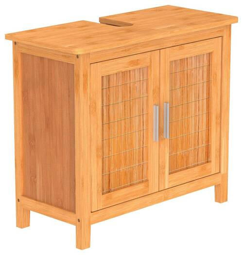 WASCHBECKENUNTERSCHRANK 67,0/60,0/28,0 cm  - Silberfarben/Braun, Natur, Holz/Metall (67,0/60,0/28,0cm) - Carryhome