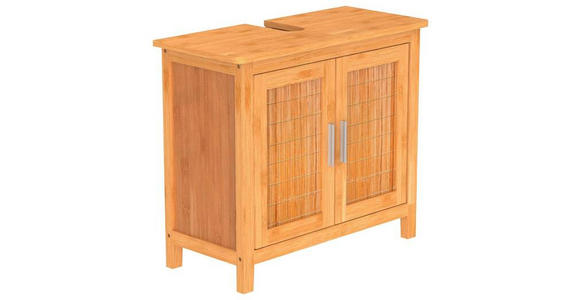 WASCHBECKENUNTERSCHRANK 67,0/60,0/28,0 cm - Silberfarben/Braun, Natur, Holz/Metall (67,0/60,0/28,0cm) - Carryhome