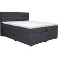 BOXSPRINGBETT 180/200 cm  in Schwarz  - Alufarben/Schwarz, KONVENTIONELL, Kunststoff/Textil (180/200cm) - Carryhome