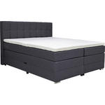BOXSPRINGBETT 180/200 cm  in Schwarz  - Alufarben/Schwarz, KONVENTIONELL, Kunststoff/Textil (180/200cm) - Carryhome