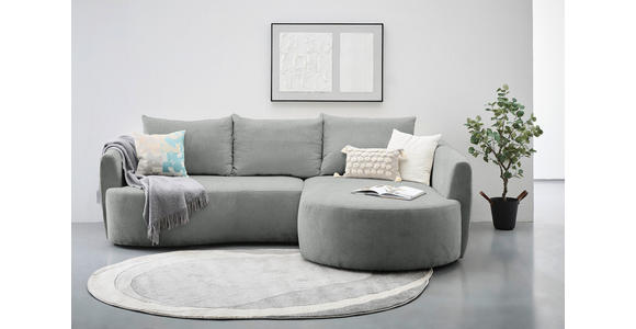 ECKSOFA Grau Chenille  - Schwarz/Grau, MODERN, Kunststoff/Textil (287/179cm) - Carryhome
