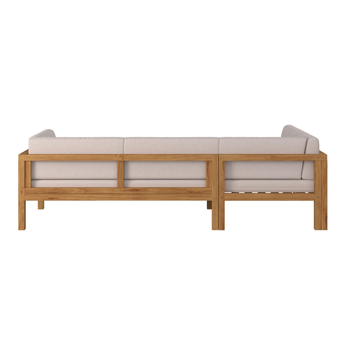 LOUNGEGARNITUR Akazie vollmassiv  - Beige/Naturfarben, MODERN, Holz/Textil (262/78/180cm) - Ambia Garden