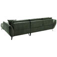 ECKSOFA Grün Mikrofaser  - Schwarz/Grün, KONVENTIONELL, Textil/Metall (313/215cm) - Hom`in