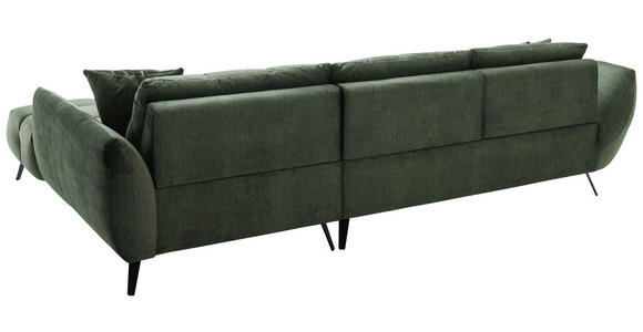 ECKSOFA Grün Mikrofaser  - Schwarz/Grün, KONVENTIONELL, Textil/Metall (313/215cm) - Hom`in