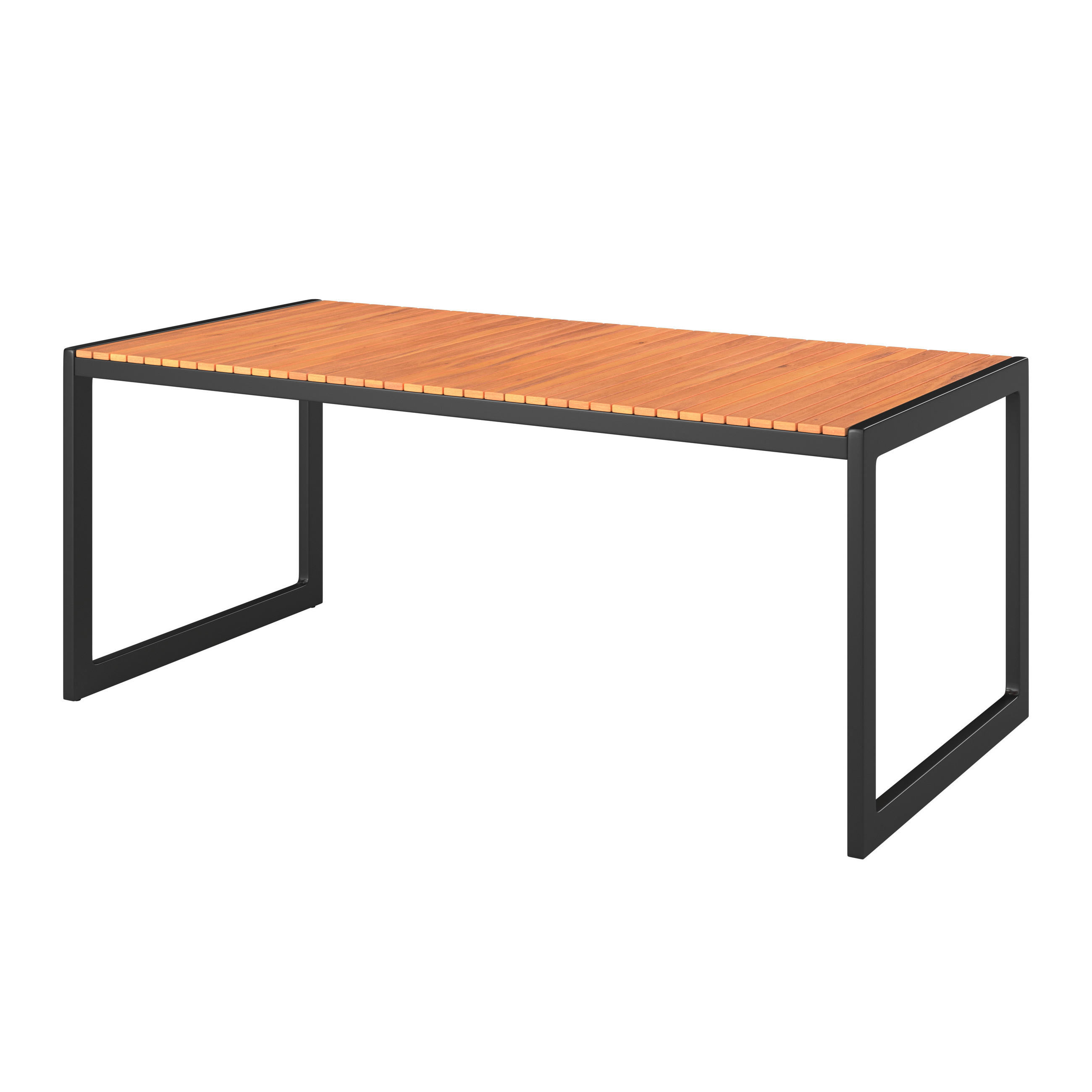 GARTENTISCH Holz, Metall rechteckig  - Schwarz/Naturfarben, MODERN, Holz/Metall (180/90/75cm) - Ambia Garden