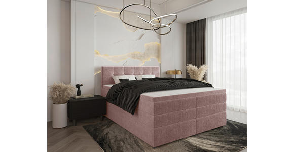 BOXSPRINGBETT 160/200 cm in Hellrot - Hellrot/Schwarz, KONVENTIONELL, Kunststoff/Textil (160/200cm) - Carryhome