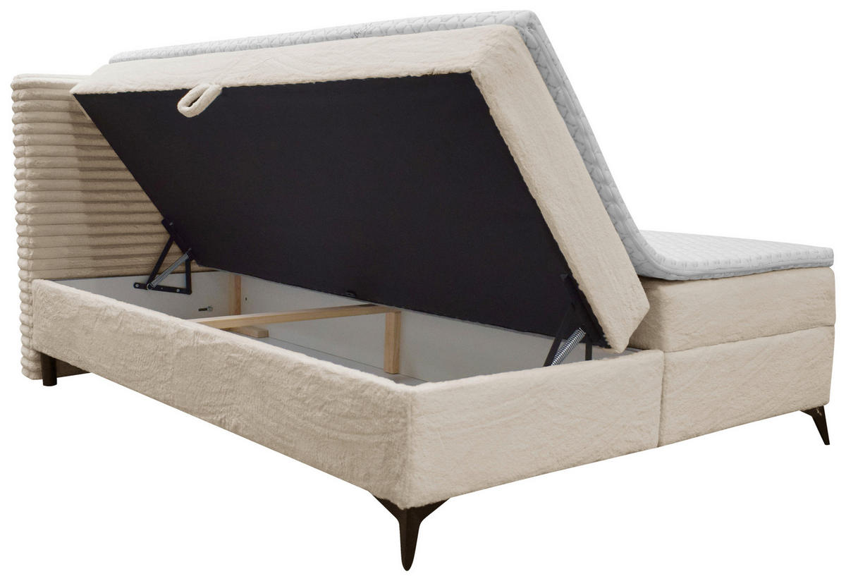 BOXBETT 140/200 cm  in Beige  - Beige/Schwarz, Design, Holz/Holzwerkstoff (140/200cm) - Xora