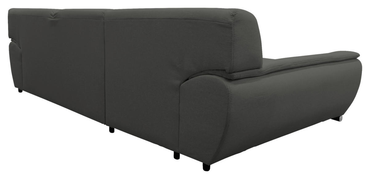 ECKSOFA Grau Flachgewebe  - Silberfarben/Grau, Design, Kunststoff/Textil (167/281cm) - MID.YOU