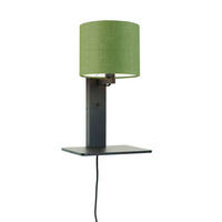 VÄGGLAMPA GOOD&MOJO  19/24/36 cm   - grön/svart, Trend, trä/textil (19/24/36cm) - Good & Mojo