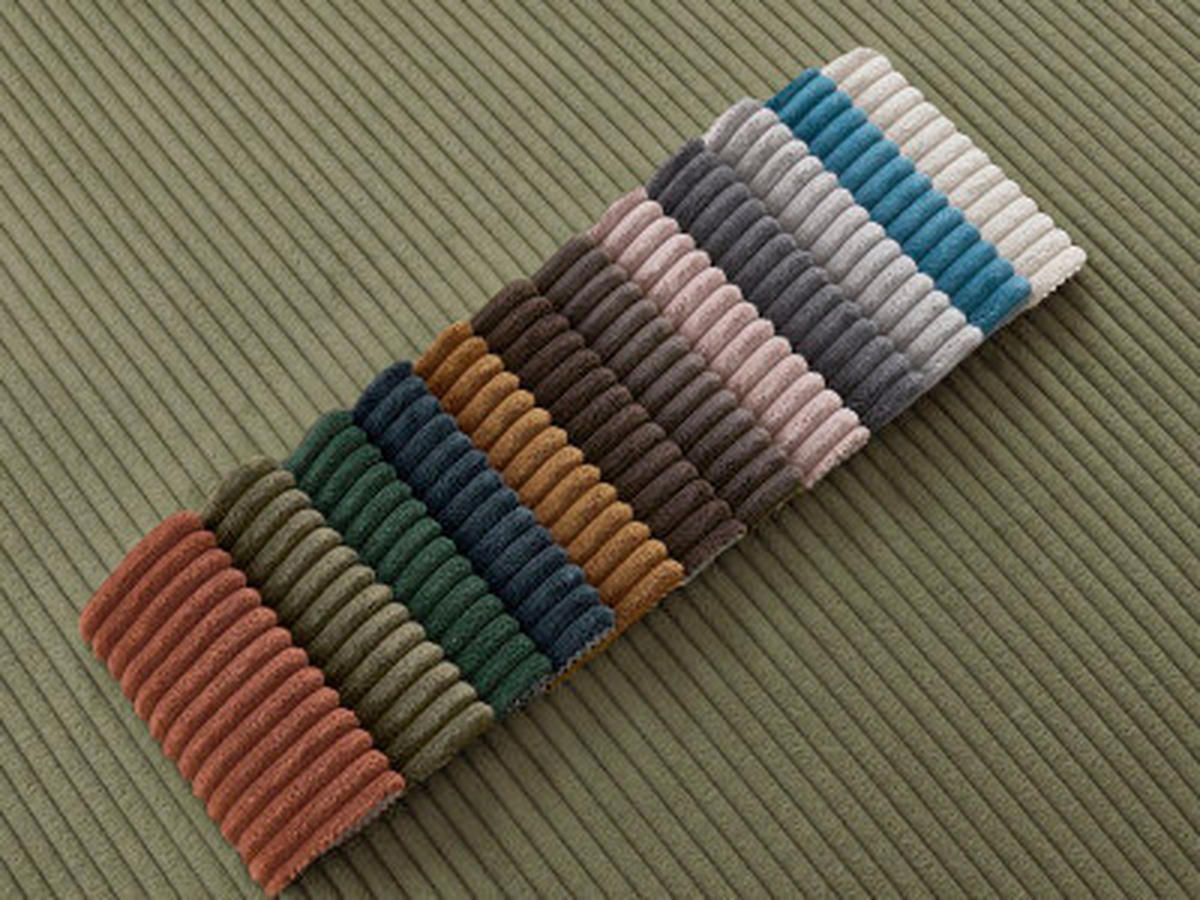 ECKSOFA Ottomane links  ATILLA Hellgrün Cord  - Schwarz/Hellgrün, MODERN, Kunststoff/Textil (149/244cm)