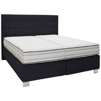 BOXSPRINGBETT 180/200 cm  in Graphitfarben  - Alufarben/Graphitfarben, Konventionell, Textil/Metall (180/200cm) - Dieter Knoll