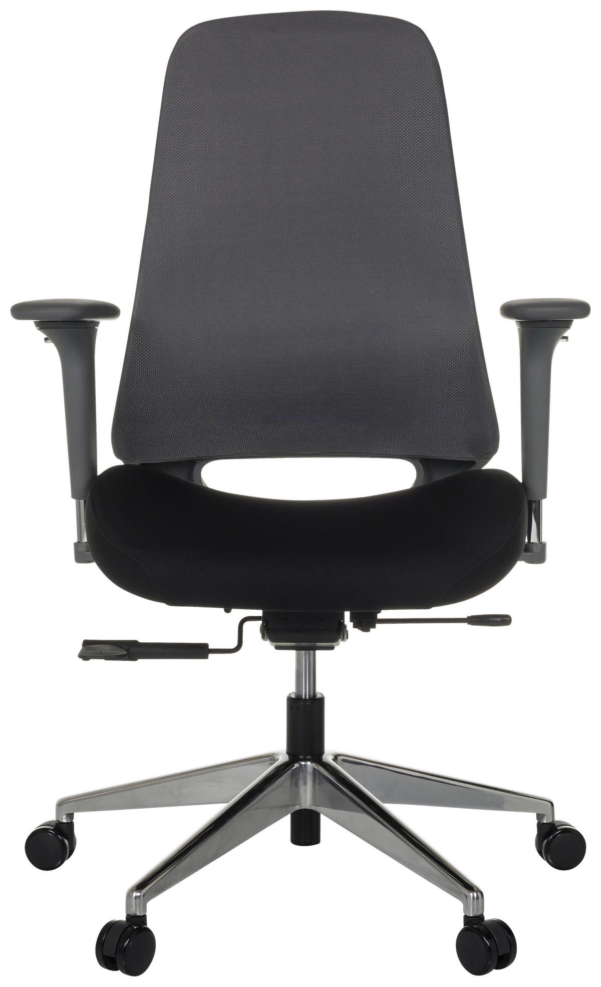 OTOČNÁ ŽIDLE, plochá tkanina, černá - šedá/barvy stříbra, Moderní, kov/textil (64/110 - 119/65cm) - MID.YOU