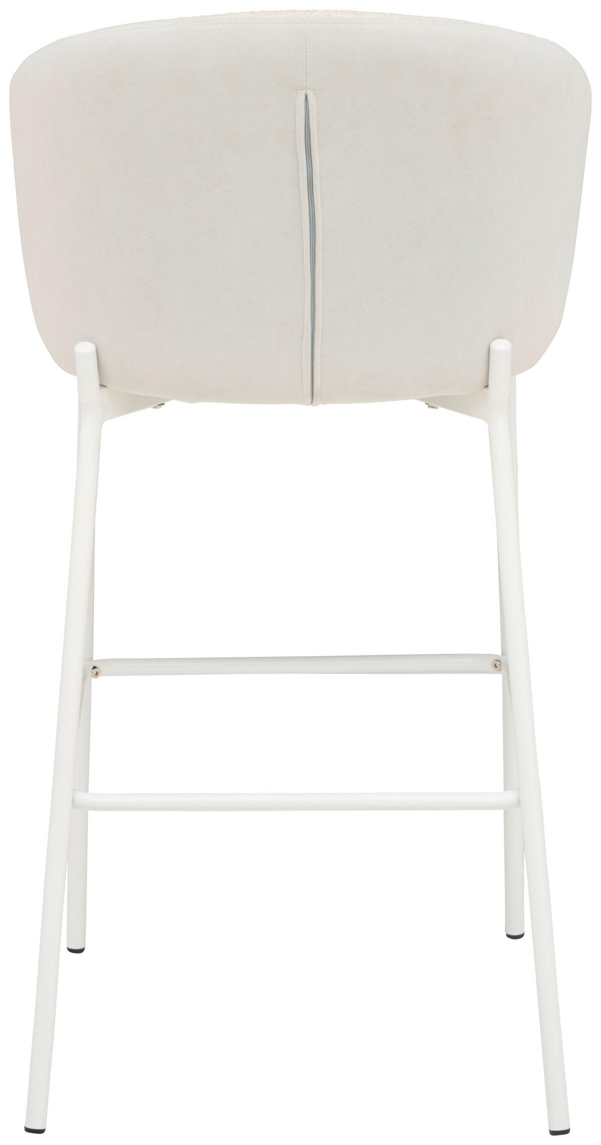 BARHOCKER Samt Weiß Eisen  - Schwarz/Weiß, MODERN, Textil/Metall (53,5/101/54cm) - MID.YOU