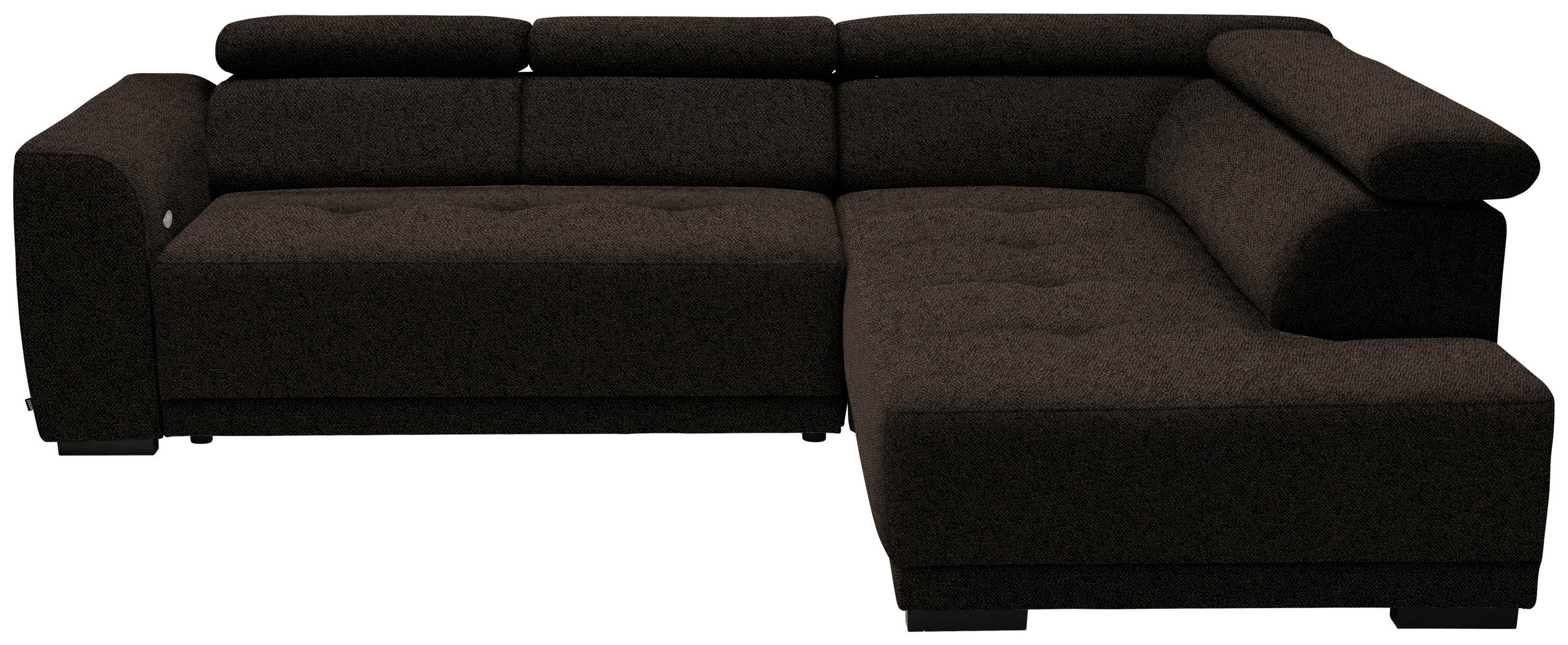 ECKSOFA in Struktur Dunkelbraun  - Dunkelbraun/Schwarz, Design, Kunststoff/Textil (284/205cm) - MID.YOU
