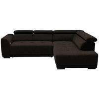 ECKSOFA in Struktur Dunkelbraun  - Dunkelbraun/Schwarz, Design, Kunststoff/Textil (284/205cm) - MID.YOU