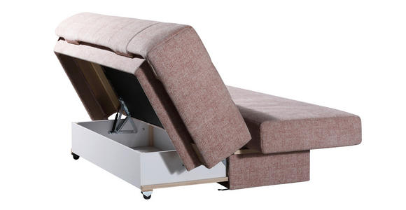 SCHLAFSOFA  in Flachgewebe Rosa  - Schwarz/Rosa, Design, Kunststoff/Textil (206/94/106cm) - Novel