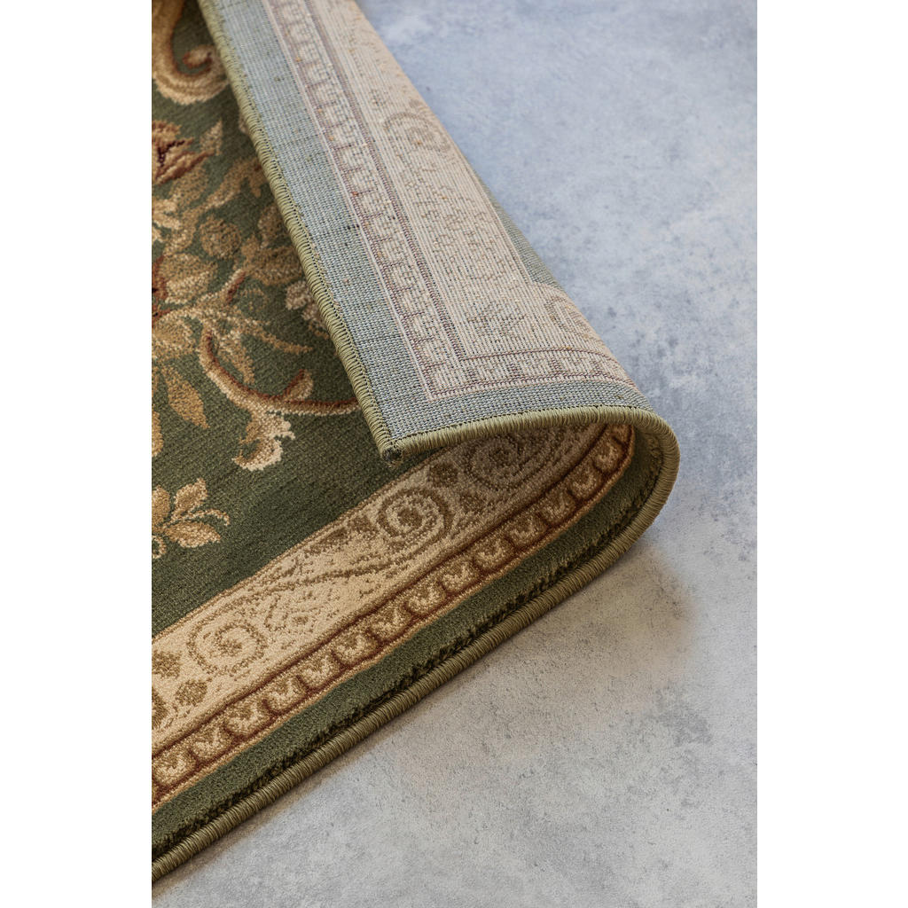 Thumbnail - Vintage-Teppich Herat, Creme, Olivgrün, Kunststoff, orientalisch, rechteckig, 80x120 cm, Oeko-Tex® Standard 100, für Fuß...