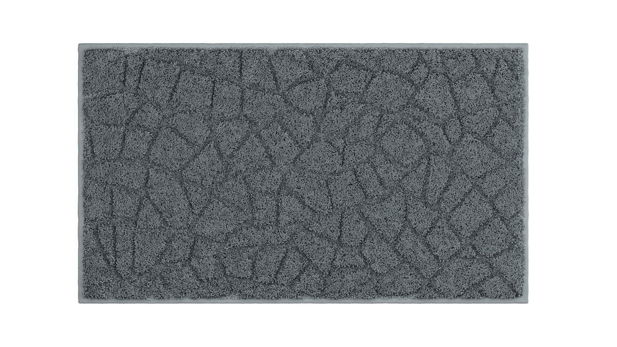 BADEMATTE Anthrazit 65/115 cm  - Anthrazit, Basics, Kunststoff/Textil (65/115cm) - Grund