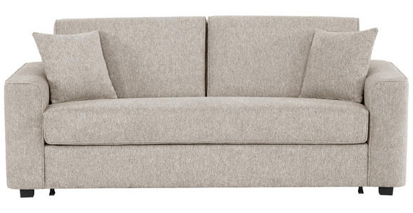 SCHLAFSOFA Webstoff Sandfarben  - Sandfarben/Schwarz, Design, Kunststoff/Textil (205/83/100cm) - Xora