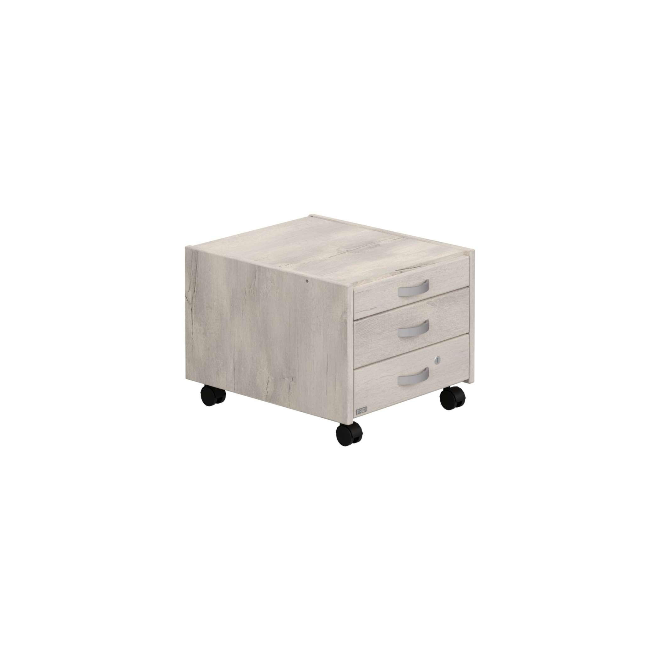 GÖRGŐS KONTÉNER - ezüst/tölgyfa, Design, műanyag/faalapú anyag (38,2/27,1/44,5cm) - Paidi