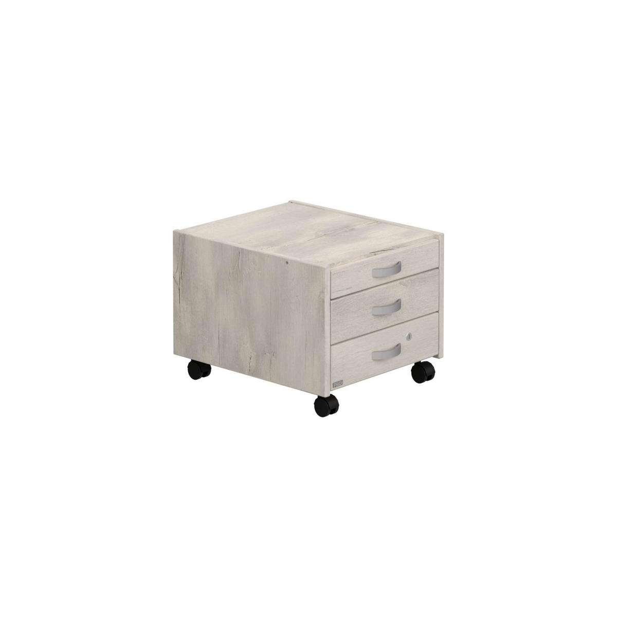 GÖRGŐS KONTÉNER - ezüst/tölgyfa, Design, műanyag/faalapú anyag (38,2/27,1/44,5cm) - Paidi