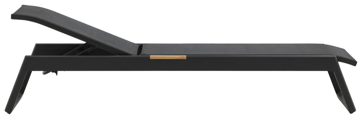 SONNENLIEGE 60/35/200 cm  - Schwarz, KONVENTIONELL, Metall (60/35/200cm) - Gardenson