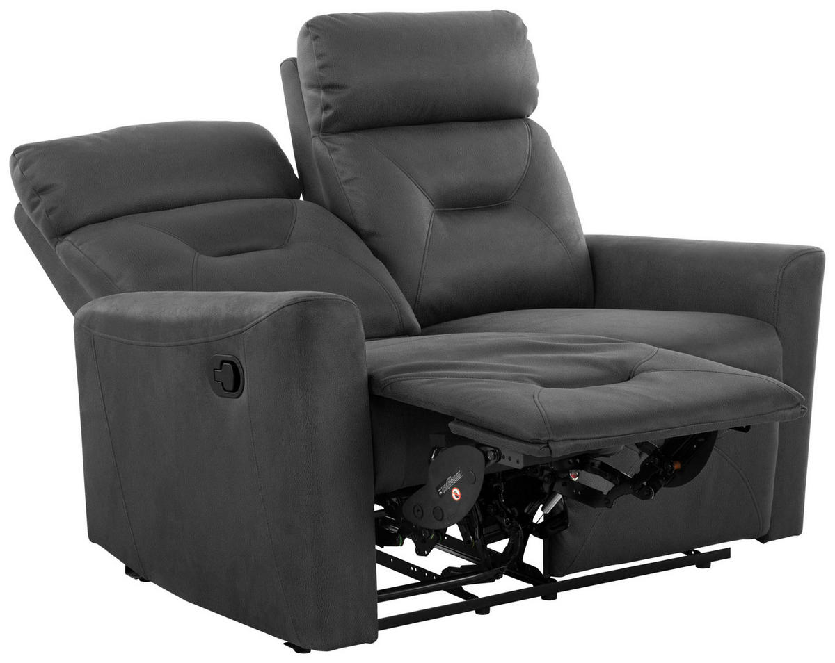 SITZGARNITUR Mikrofaser Grau  - Schwarz/Grau, Design, Textil/Metall - Livetastic