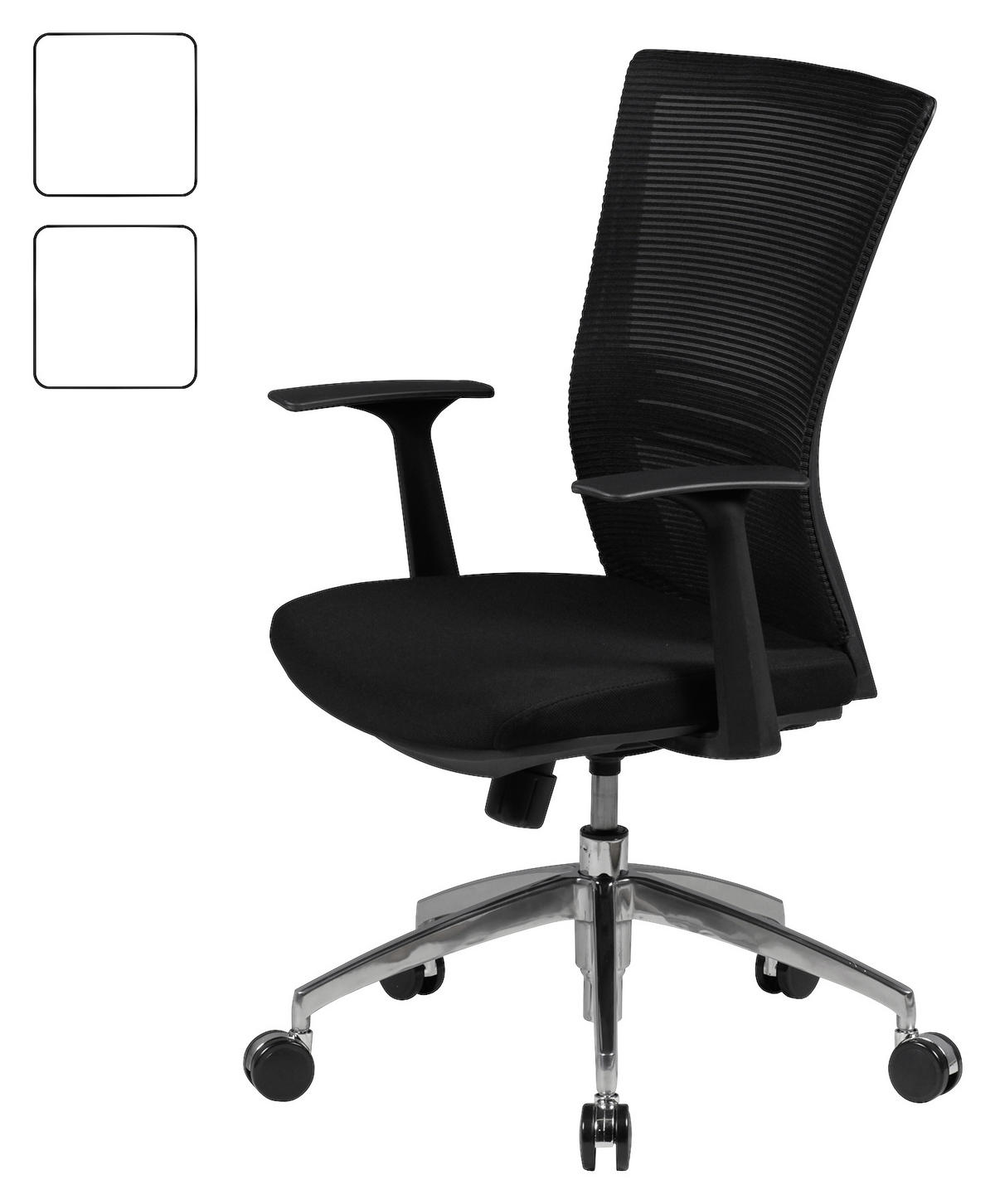 STOLICA OKRETNA  crna  tekstil  - crna/boje aluminija, Moderno, tekstil/metal (63/97/63cm) - MID.YOU
