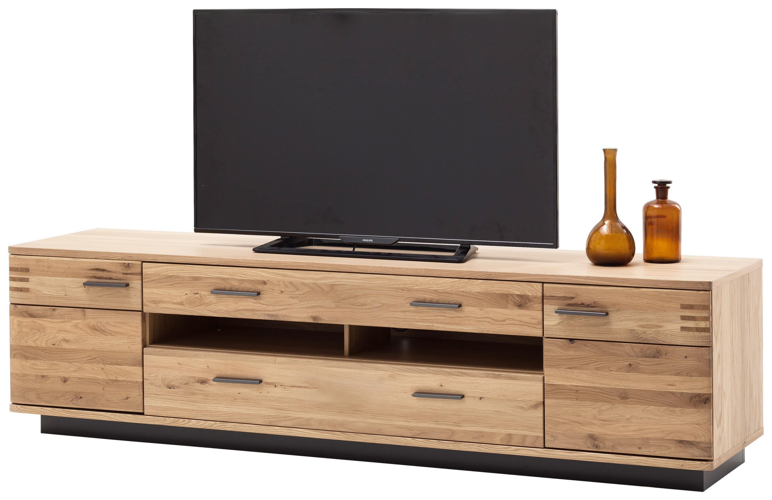 TV-ELEMENT - Eichefarben/Schwarz, Design, Holz/Holzwerkstoff (210/56/50cm) - Livetastic