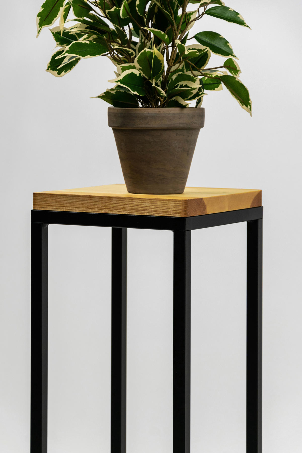 BLUMENSTÄNDER in Holz, Metall  - Schwarz, Basics, Holz/Metall (19/62/19cm)