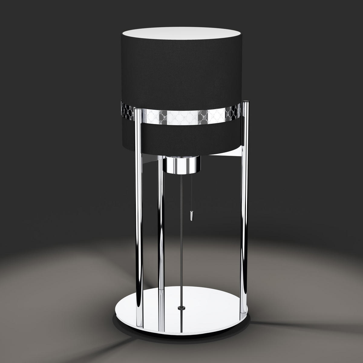 BORDSLAMPA Round Lights 21,5/52 cm   - kromfärg/svart, Design, metall/textil (21,5/52cm) - Eglo