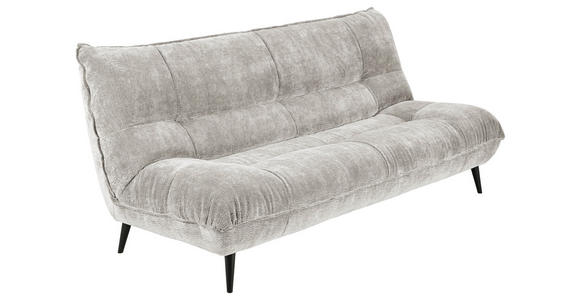 3-SITZER-SOFA in Mikrofaser Grau  - Schwarz/Grau, KONVENTIONELL, Textil/Metall (230/100/101cm) - Hom`in