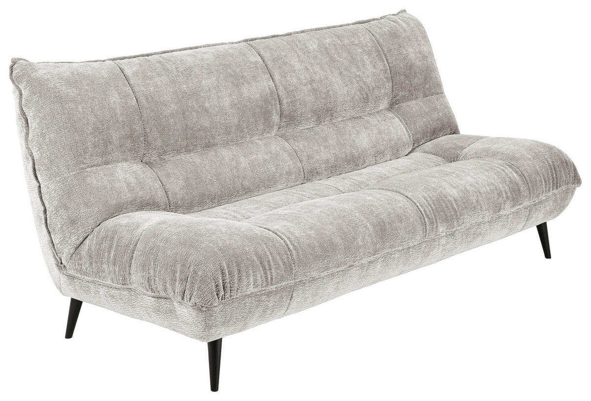 3-SITZER-SOFA in Mikrofaser Grau  - Schwarz/Grau, Konventionell, Textil/Metall (230/100/101cm) - MID.YOU