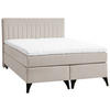 BOXSPRINGBETT 140/200 cm  in Graubraun  - Graubraun/Schwarz, Basics, Textil/Metall (140/200cm) - Boxxx