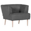 SESSEL Cord Dunkelgrau    - Dunkelgrau/Buchefarben, Design, Holz/Textil (85/71/80cm) - Hom`in