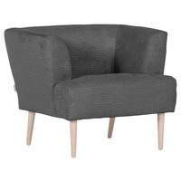 SESSEL Cord Dunkelgrau    - Dunkelgrau/Buchefarben, Design, Holz/Textil (85/71/80cm) - Hom`in