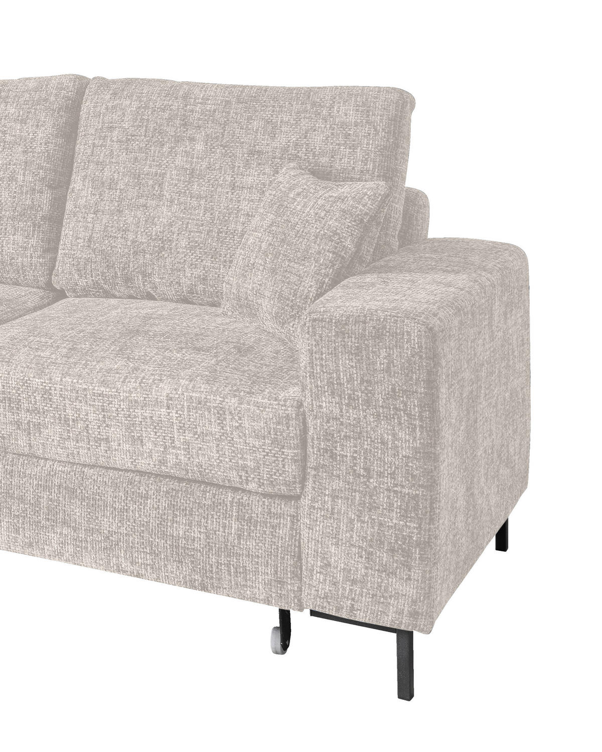 ECKSCHLAFSOFA in Struktur Creme  - Creme/Schwarz, KONVENTIONELL, Textil/Metall (143/237cm) - Livetastic