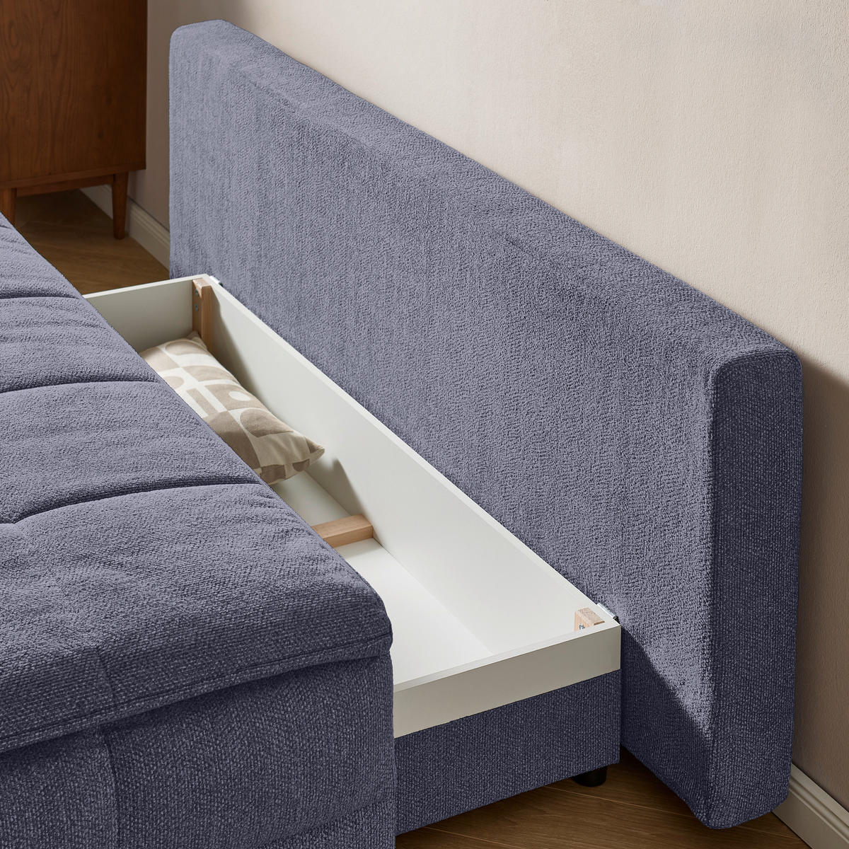 SCHLAFSOFA in Graublau  - Graublau, Design, Holz/Kunststoff (197/95/92cm) - Stylife