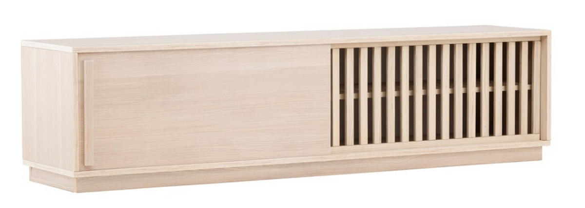 TV-BÄNK 180/45/40 cm  - vit/ekfärgad, Design, trämaterial (180/45/40cm) - Best Price