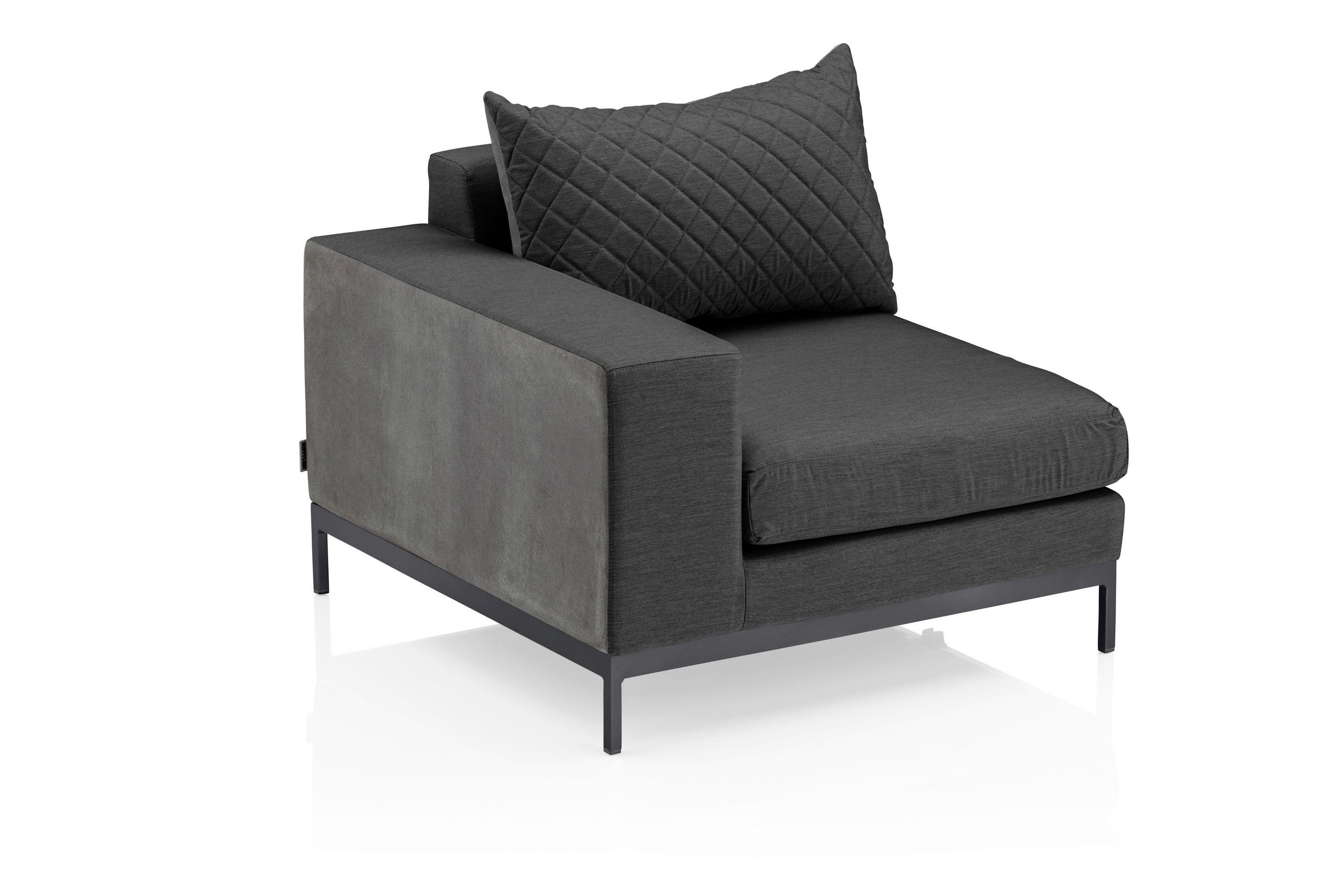 LOUNGEENDTEIL  - Anthrazit, Basics, Textil/Metall (92/70/96cm) - Kettler