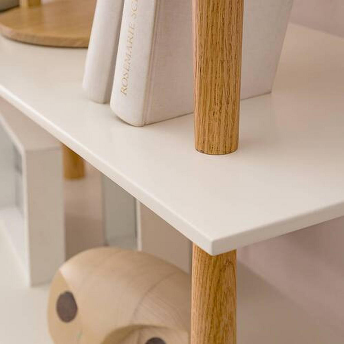 REGAL Eiche furniert Weiß, Eichefarben  - Eichefarben/Weiß, Design, Holz/Holzwerkstoff (160/168/39cm) - MID.YOU