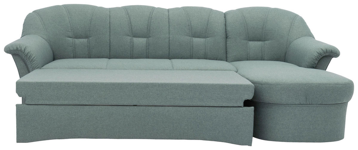 ECKSCHLAFSOFA in Webstoff Hellblau  - Schwarz/Hellblau, KONVENTIONELL, Kunststoff/Textil (233/142cm) - MID.YOU