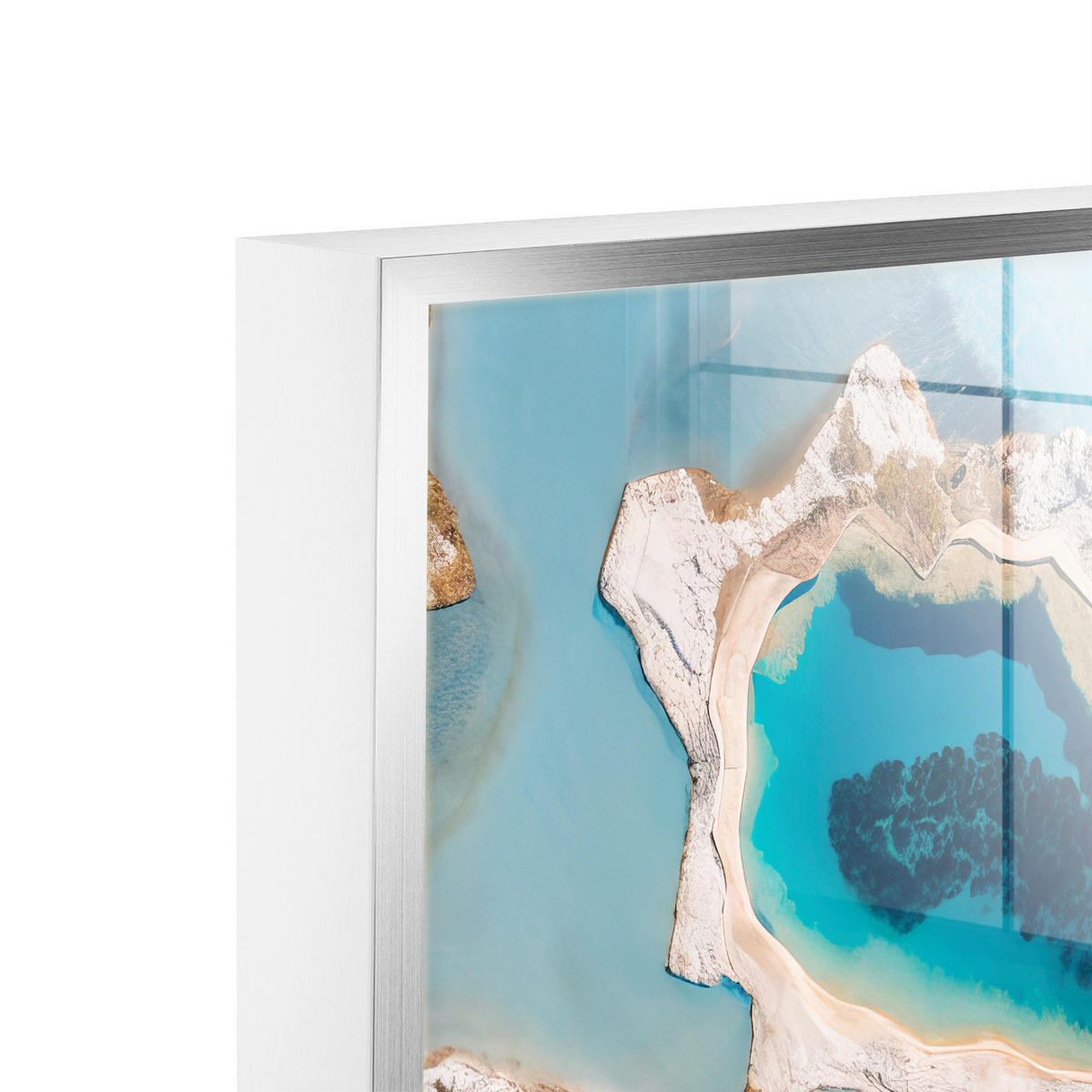 GLASBILD 80/120 cm  - Blau/Beige, Basics, Glas/Holz (80/120cm)