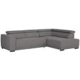 ECKSOFA Anthrazit Struktur  - Anthrazit/Schwarz, Design, Kunststoff/Textil (284/205cm) - Xora